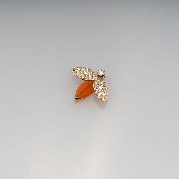 Wendela Horz Kettenanhänger aus Gelbgold mit orangem Edelstein