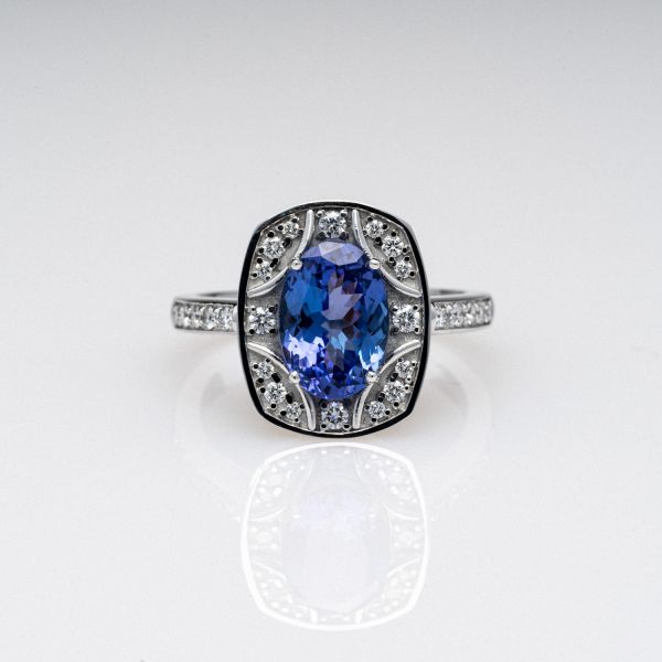 Wendela Horz Schmuck Ring aus Weißgold mit blauen Edelstein und Diamanten