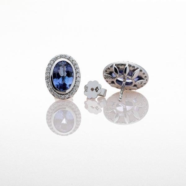 Wendela Horz Ohrringe aus Weißgold mit blauen Edelstein und Diamanten